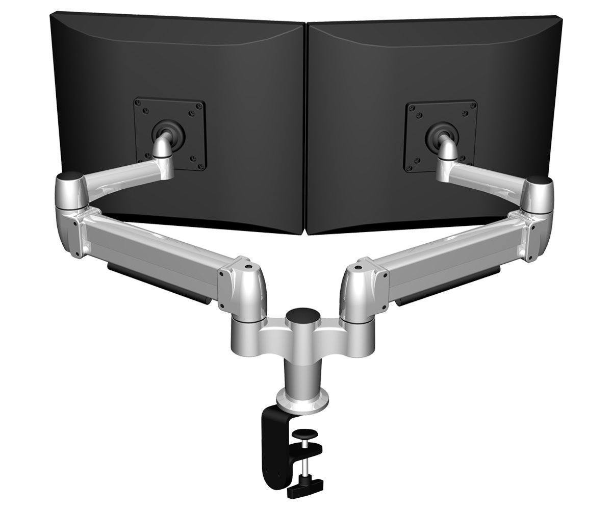 SpaceCo Dual Monitor Arm VESA / BOLT THROUGH / PLATINUM SpaceCo SpaceArm Double Standard Arm
