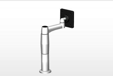 SpaceCo Single Monitor Arm Direct VESA / Bolt-through / Platinum SpaceCo SpaceArm Stubby Single Arm