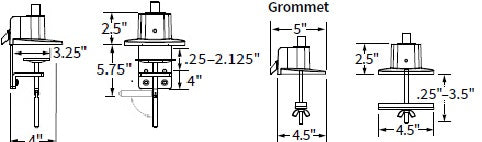 WorkRite  Conform Two Piece C-Clamp & Grommet Base-CONF-BSE-TPCCG-S