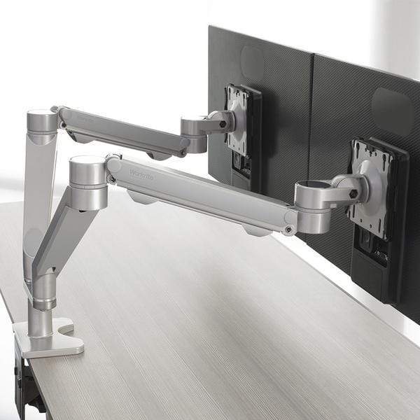 Workrite Dual Monitor Arm C-Clamp Workrite Willow Dual Wide Monitor Arm